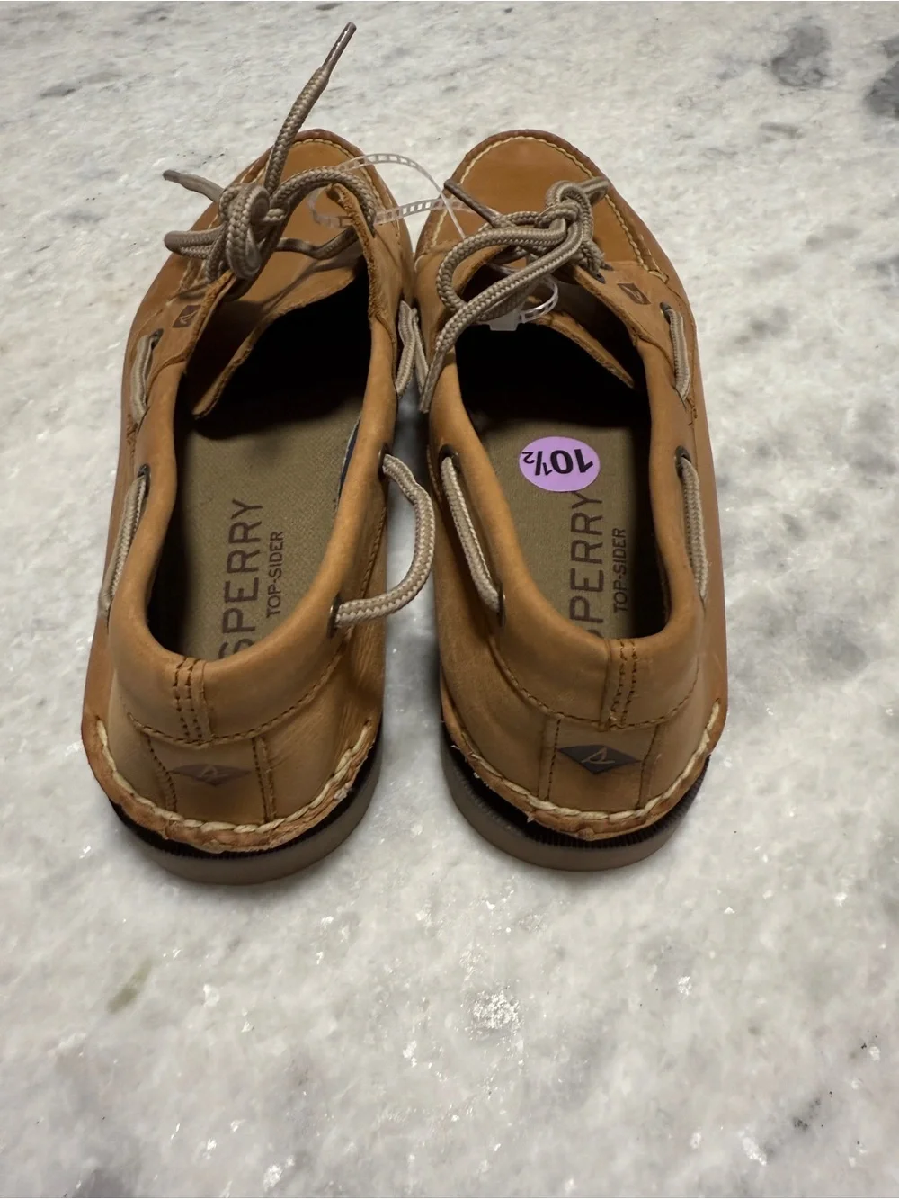 Sperry Tan Leather Two-Eye Boat Men Shoes size 10.5